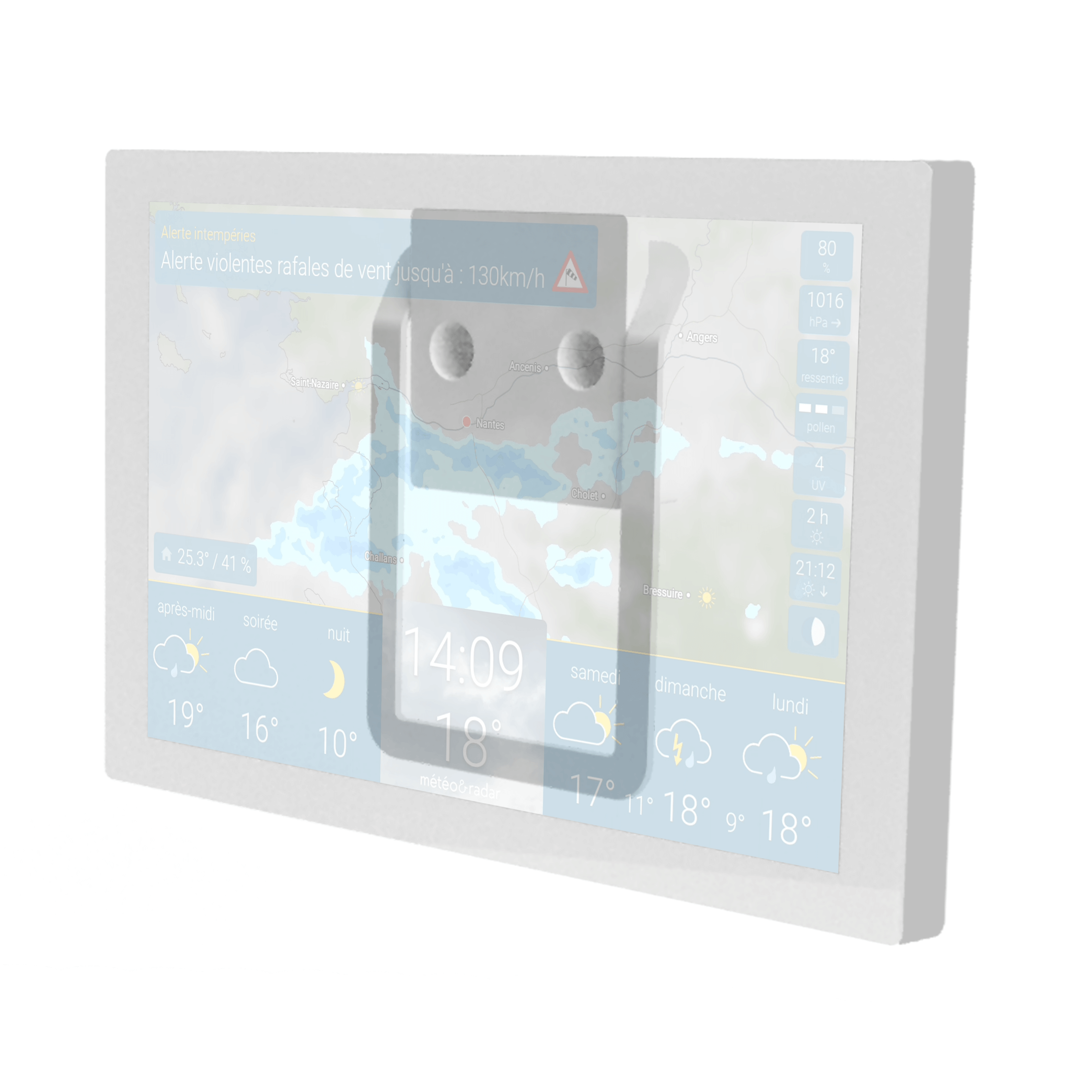 météo & radar home + kit de montage mural