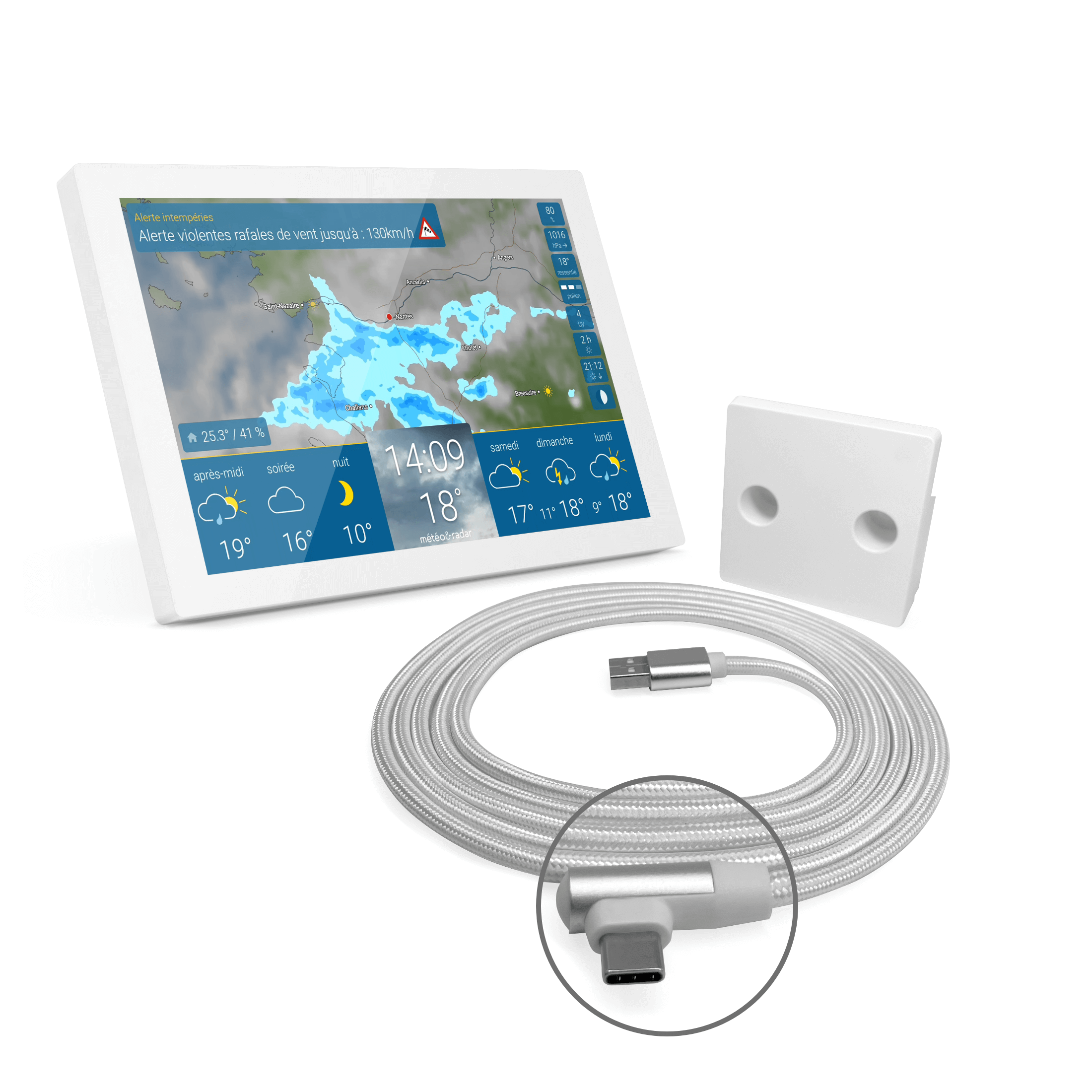 météo & radar home + kit de montage mural