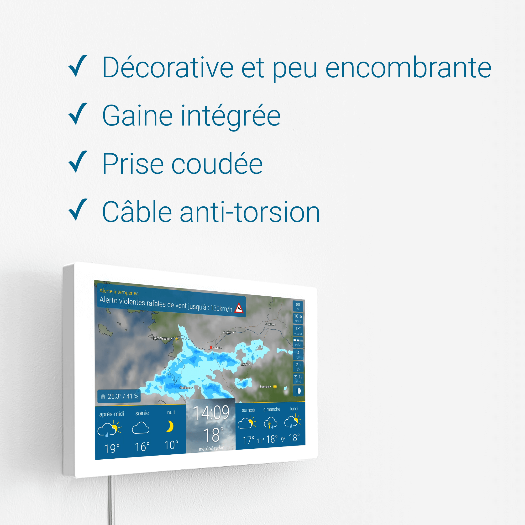 météo & radar home + kit de montage mural